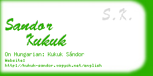 sandor kukuk business card